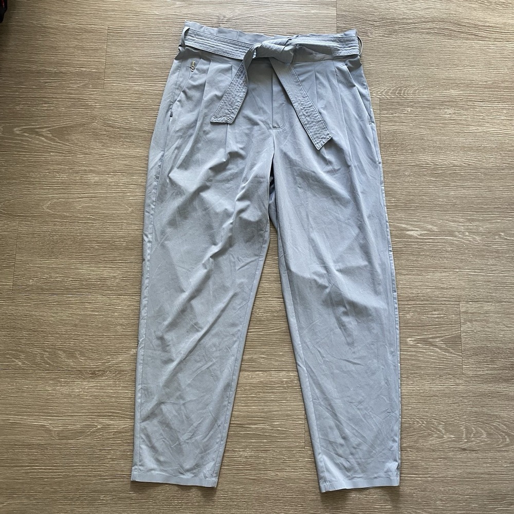 Athleta Women's Skyline Pant II Size 8 Blue Belted Tie Waist Lightweight Stretch